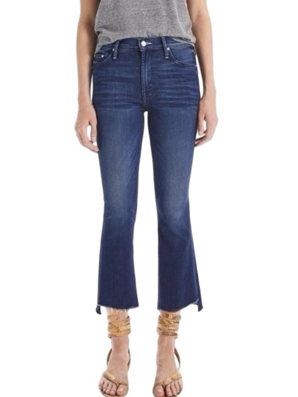 MOTHER The Insider Crop Step Fray Denim Jean Tongue and Chic Wash Size 26